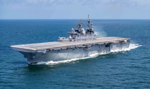 Amphibious Assault Ship Tripoli (LHA 7) Sails Away to Join the US Navy