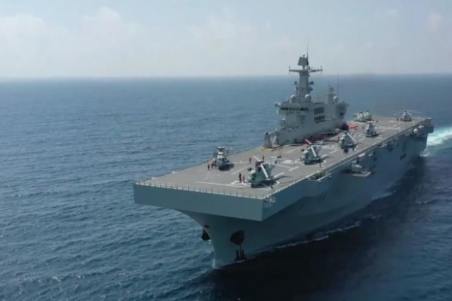 First PLA Navy Type 075 Amphibious Assault Ship Takes Part in South China Sea Drills