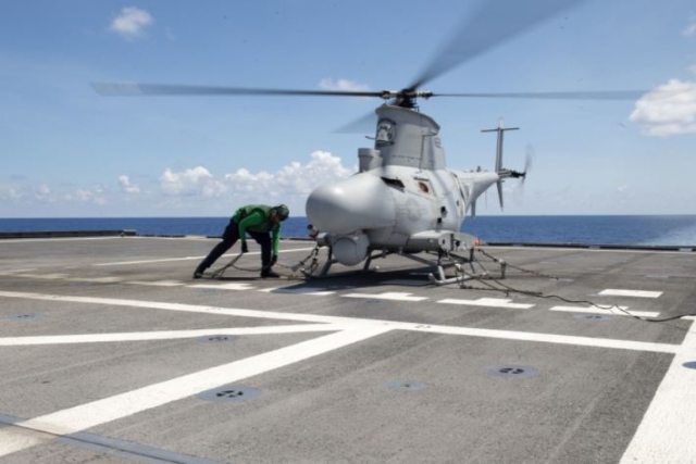 U.S. Navy's MQ-8B Fire Scout Drone Crashes into Ship